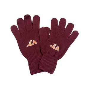 Virginia tech logo embroidered knit gloves